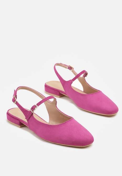 Fuksjowe Sandały Slingback Vices z Wkładką ze Skóry Naturalnej Sovritia 5