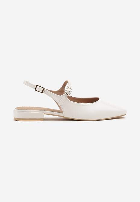 Białe Sandały Slingback Vices z Wkładką ze Skóry Naturalnej Sovritia 4