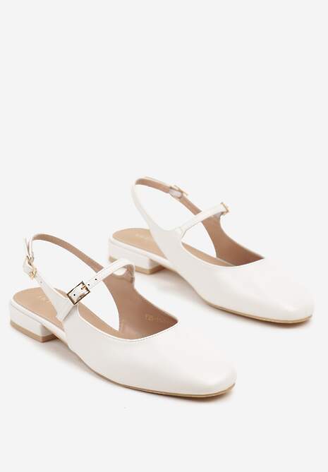 Białe Sandały Slingback Vices z Wkładką ze Skóry Naturalnej Sovritia 5