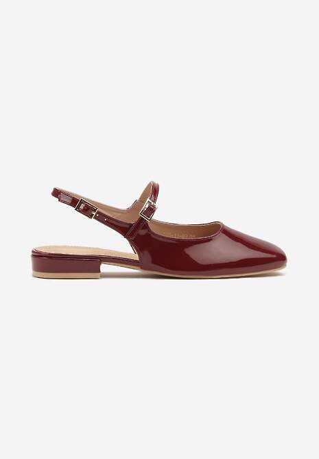 Bordowe Sandały Slingback Vices z Wkładką ze Skóry Naturalnej Sovritia 4