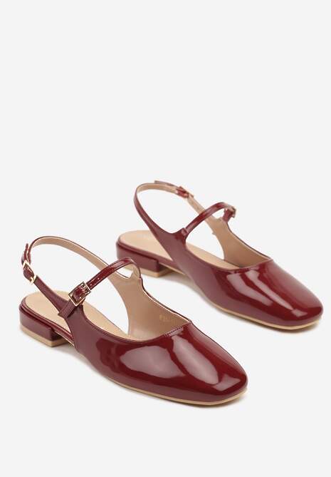 Bordowe Sandały Slingback Vices z Wkładką ze Skóry Naturalnej Sovritia 5