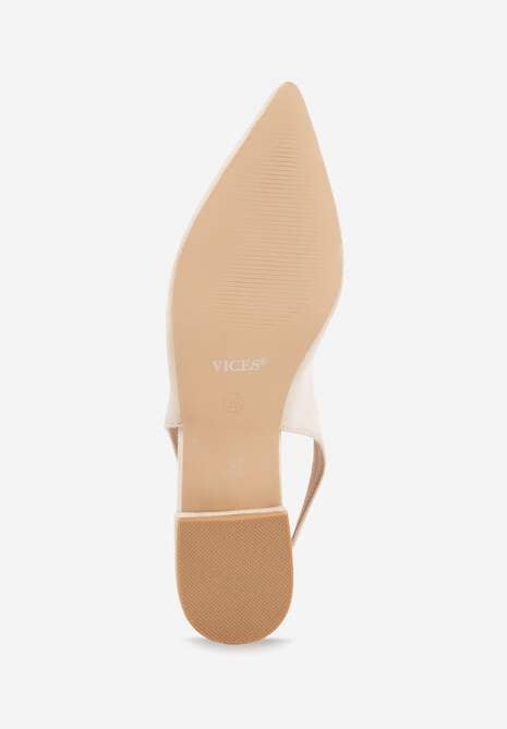 Beżowe Sandały Slingback Vices z Wkładką ze Skóry Naturalnej Annisae 7