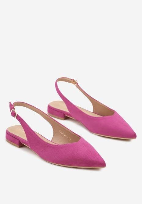 Fuksjowe Sandały Slingback Vices z Wkładką ze Skóry Naturalnej Annisae 5