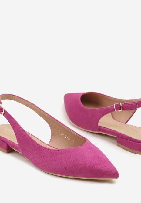 Fuksjowe Sandały Slingback Vices z Wkładką ze Skóry Naturalnej Annisae 6