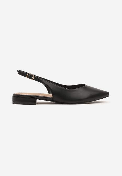 Czarne Sandały Slingback Vices z Wkładką ze Skóry Naturalnej Lisanilis 4