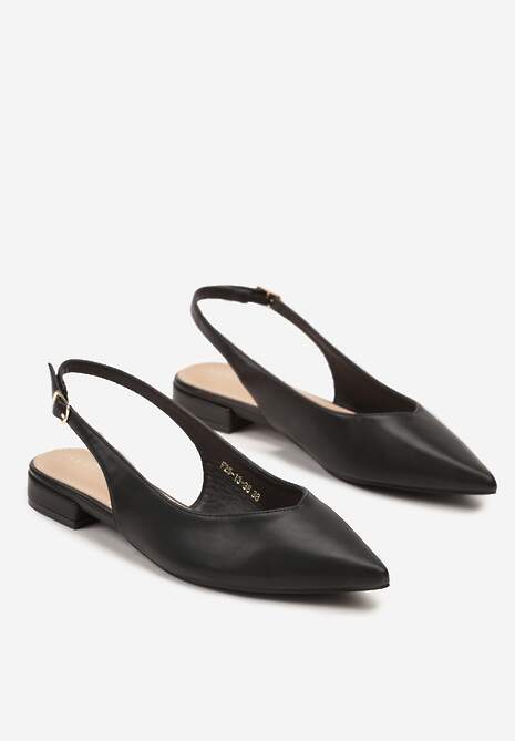 Czarne Sandały Slingback Vices z Wkładką ze Skóry Naturalnej Lisanilis 5