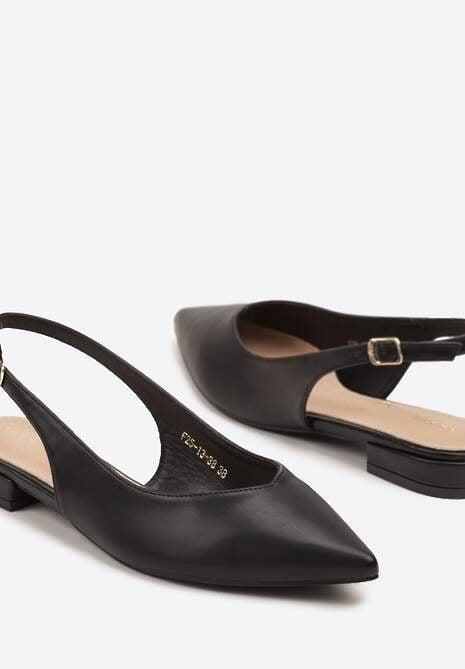 Czarne Sandały Slingback Vices z Wkładką ze Skóry Naturalnej Lisanilis 6