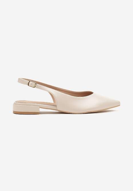 Beżowe Sandały Slingback Vices z Wkładką ze Skóry Naturalnej Lisanilis 4