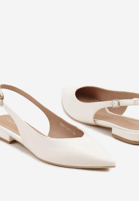 Białe Sandały Slingback Vices z Wkładką ze Skóry Naturalnej Lisanilis 6