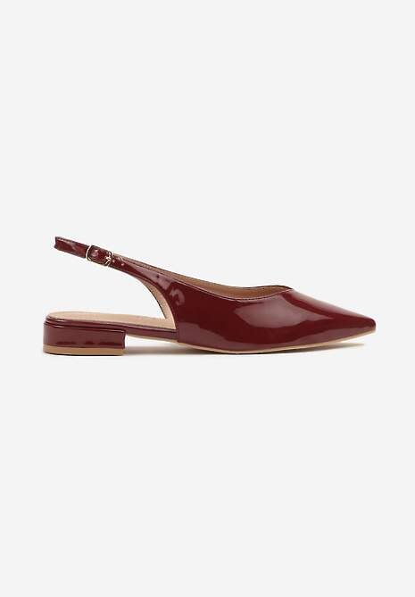 Bordowe Sandały Slingback Vices z Wkładką ze Skóry Naturalnej Lisanilis 4