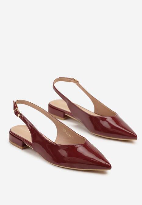 Bordowe Sandały Slingback Vices z Wkładką ze Skóry Naturalnej Lisanilis 5