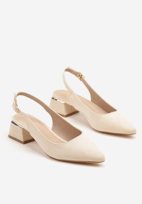 Beżowe Sandały Vices Slingback ze Skórzaną Wkładką Ciarissa 5