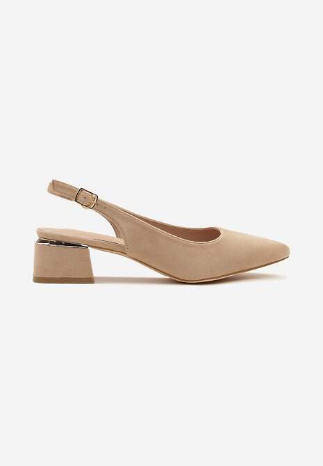 Ciemnobeżowe Sandały Vices Slingback ze Skórzaną Wkładką Ciarissa 4