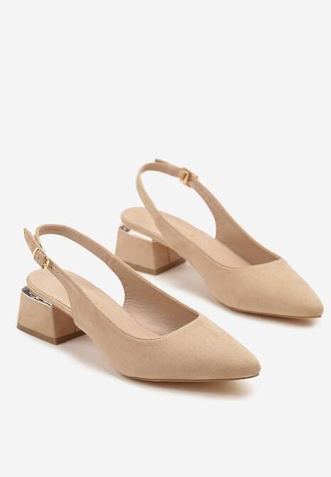 Ciemnobeżowe Sandały Vices Slingback ze Skórzaną Wkładką Ciarissa 5