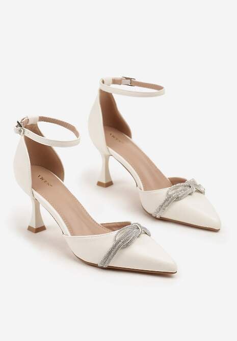 Pantofi cu toc Atennia Albi 5