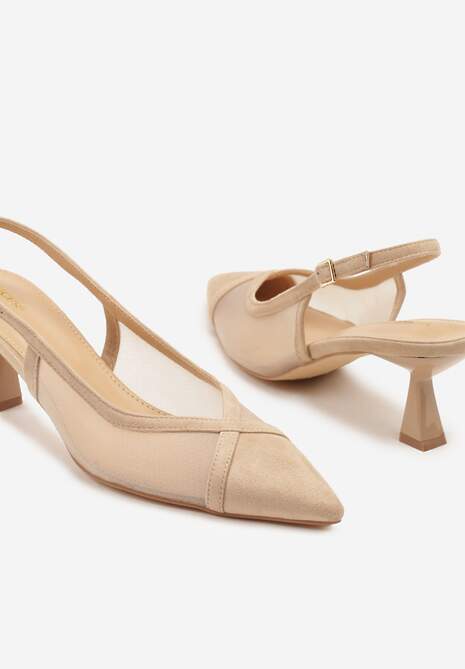 Beżowe Przezroczyste Sandały Vices na Kaczuszce Typu Slingback Atilessa 6