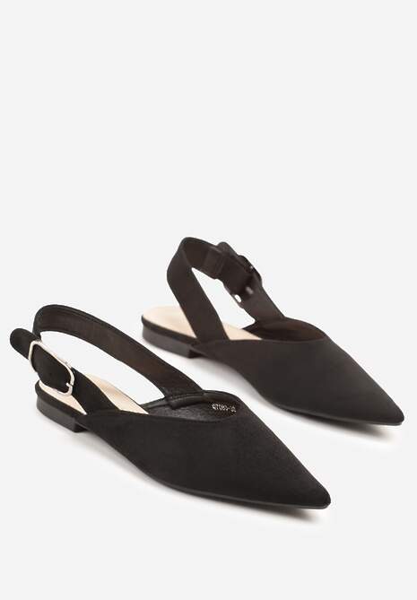 Czarne Sandały Vices Typu Slingback z Wkładką ze Skóry Naturalnej Rallora 5