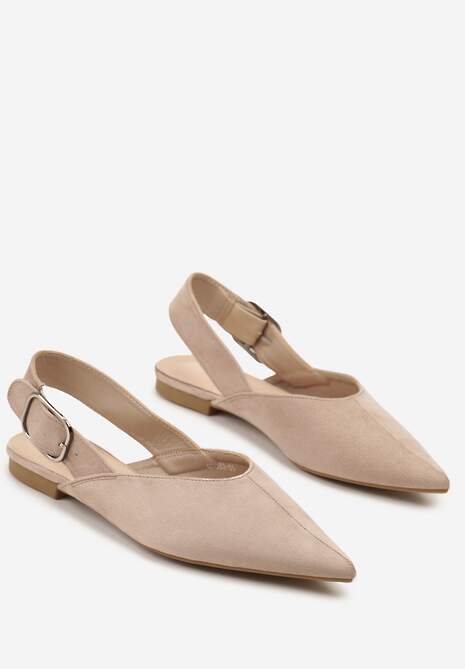 Ciemnobeżowe Sandały Vices Typu Slingback z Wkładką ze Skóry Naturalnej Rallora 5