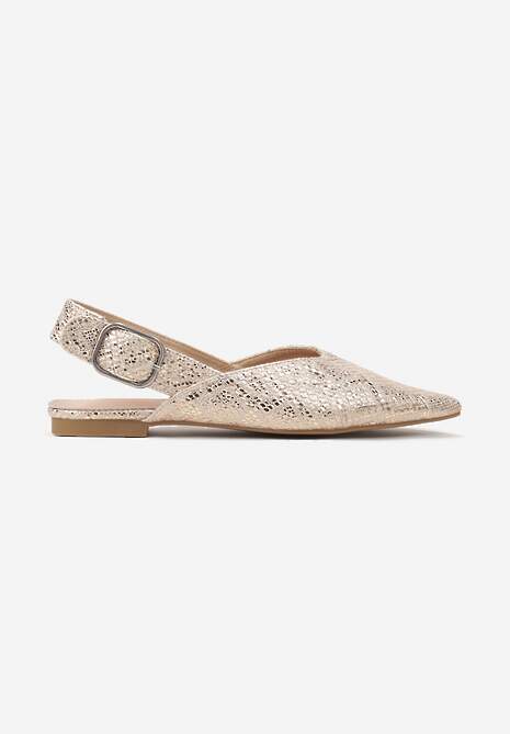 Złote Sandały Vices Typu Slingback z Wkładką ze Skóry Naturalnej Rallora 4
