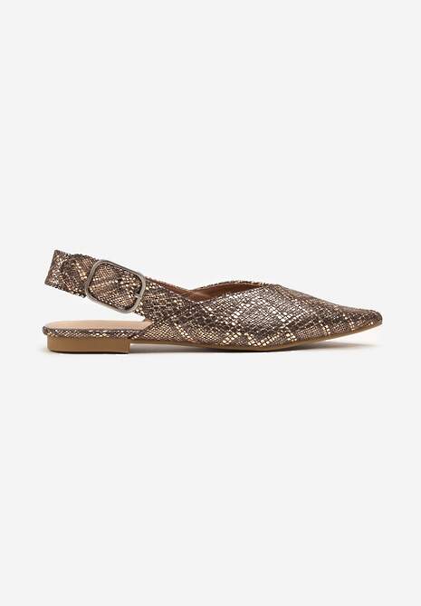 Szampańskie Sandały Vices Typu Slingback z Wkładką ze Skóry Naturalnej Rallora 4