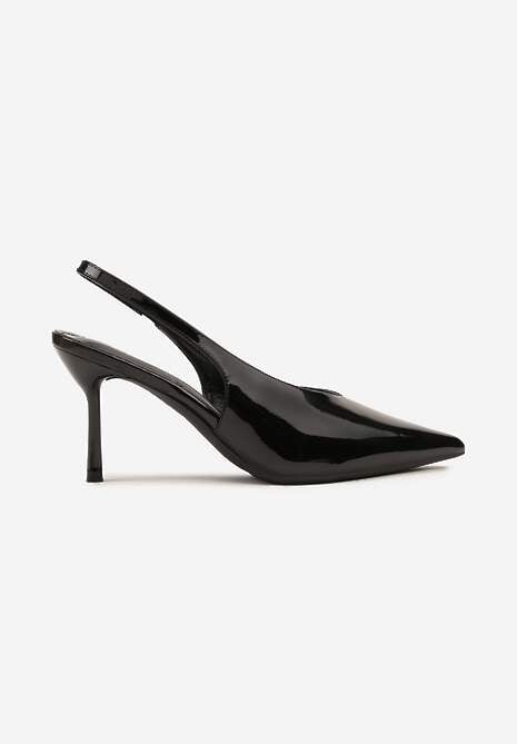 Czarne Sandały Slingback Vices na Obcasie Typu Szpilka Tilionea 4