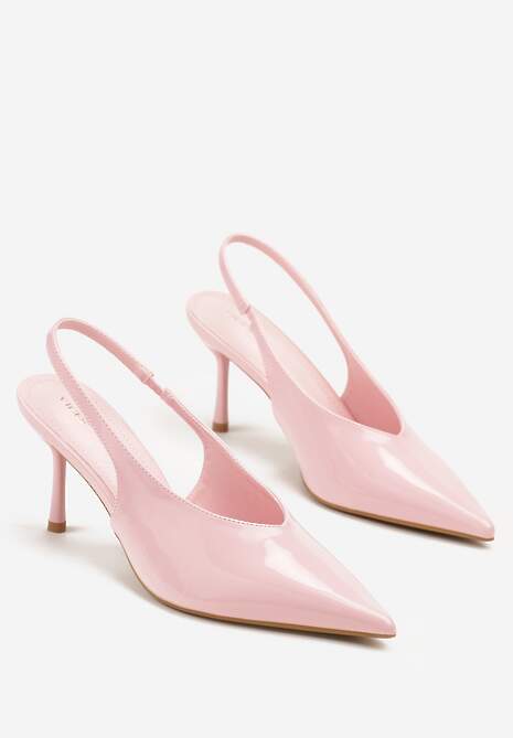 Różowe Sandały Slingback Vices na Obcasie Typu Szpilka Tilionea 5