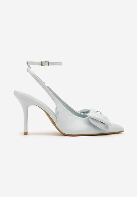 Niebieskie Sandały Vices na Szpilce Slingback Ozdobione Kokardą Tilvanea 4