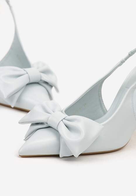Niebieskie Sandały Vices na Szpilce Slingback Ozdobione Kokardą Tilvanea 6