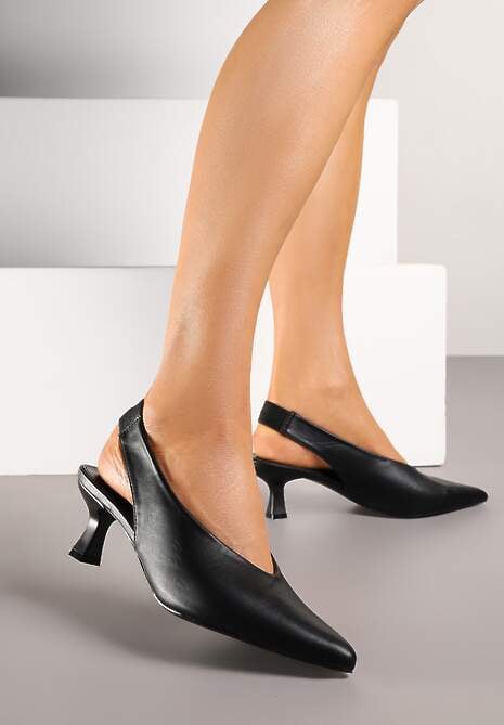 Czarne Sandały Vices na Kaczuszce Typu Slingback Liluriela