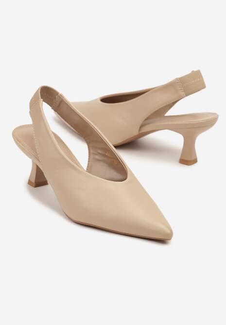 Ciemnobeżowe Sandały Vices na Kaczuszce Typu Slingback Liluriela 5