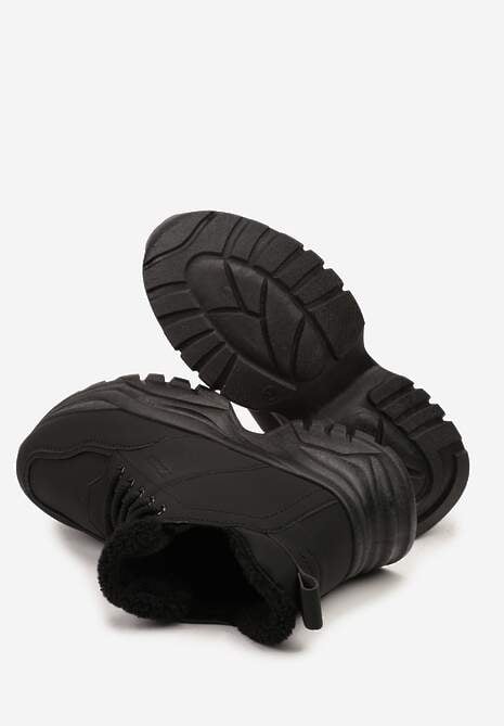 Czarne Trapery Sneakersy Vices na Platformie z Tłoczeniem Nirrise 7