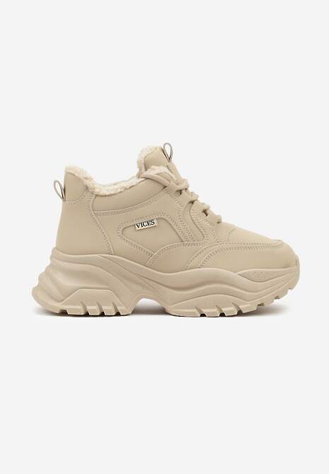 Brązowe Streetwearowe Sneakersy Vices Chunky w Stylu Traperów na Platformie Leate 4