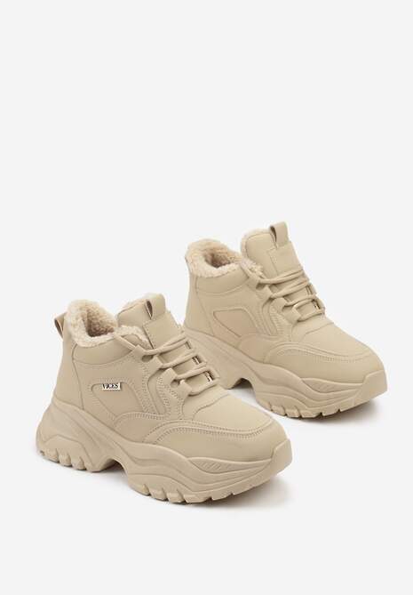 Brązowe Streetwearowe Sneakersy Vices Chunky w Stylu Traperów na Platformie Leate 5