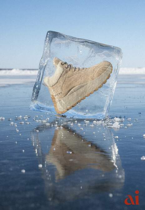 Jasnobrązowe Sneakersy Śniegowce Vices na Platformie Ozdobione Napisem i Futerkiem Lanite