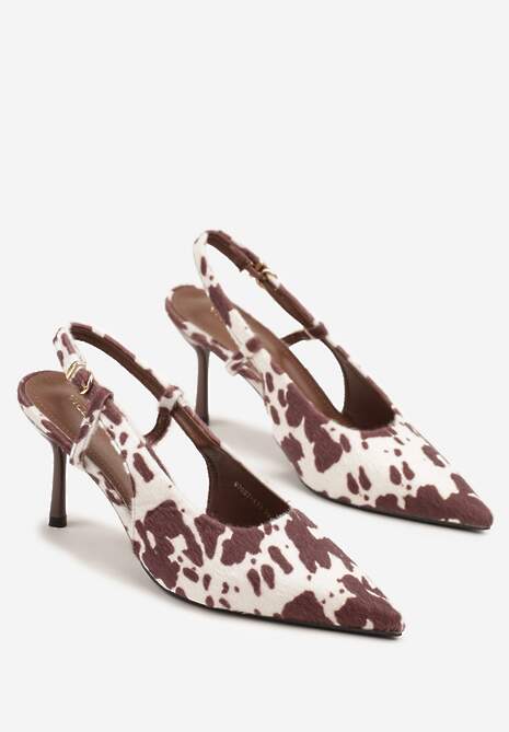 Panterkowe Sandały Lakierowane Vices na Szpilce Slingback Raleira 5