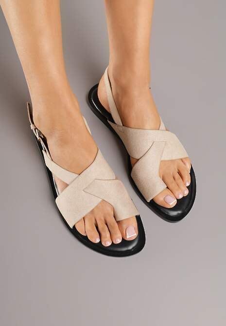 Ciemnobeżowe Sandały Vices Typu Japonki Melanisse