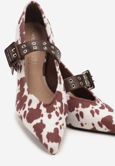 Pantofi cu toc Nalisette Negru cu alb 7