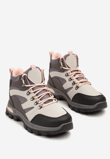 Szare Buty Trekkingowe Trapery Vices z Geometrycznym Wzorem Norrive 5