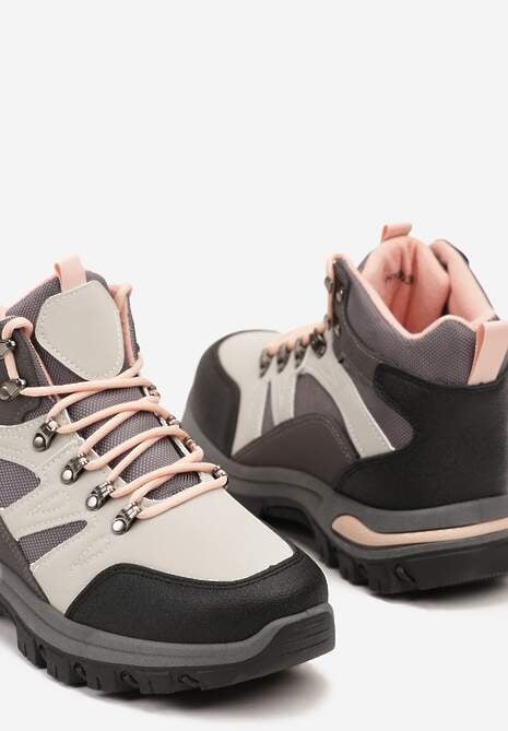 Szare Buty Trekkingowe Trapery Vices z Geometrycznym Wzorem Norrive 6