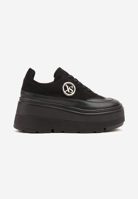 Czarne Chunky Sneakersy Vices na Platformie z Okrągłym Detalem Sedvira 4