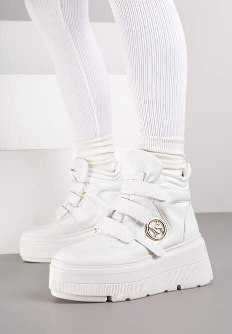 Białe Botki Sneakersy Vices na Platformie w Stylu Y2K Gelira