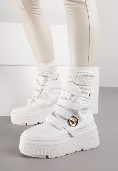 Białe Botki Sneakersy Vices na Platformie w Stylu Y2K Gelira 5
