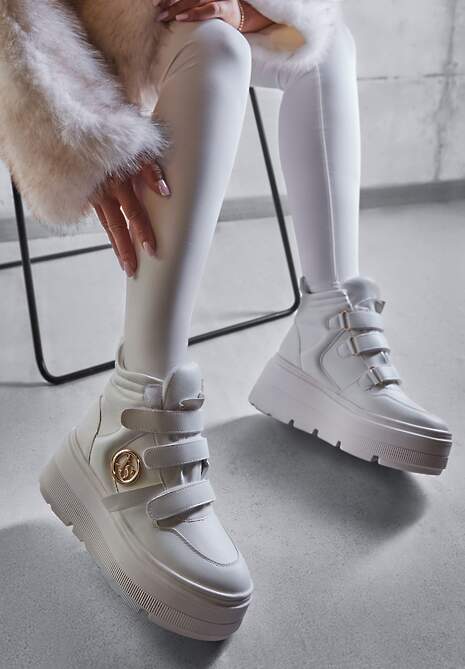 Białe Botki Sneakersy Vices na Platformie w Stylu Y2K Gelira