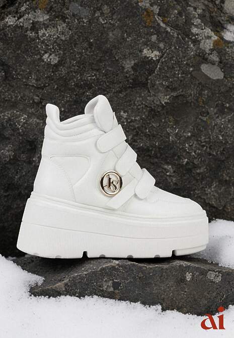 Białe Botki Sneakersy Vices na Platformie w Stylu Y2K Gelira