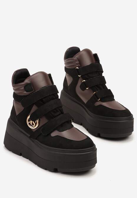 Botine Gelira Negru cu maro 5