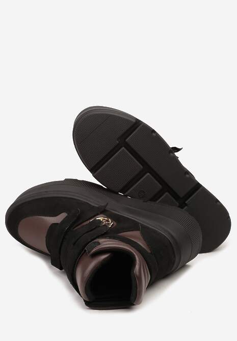 Botine Gelira Negru cu maro 7
