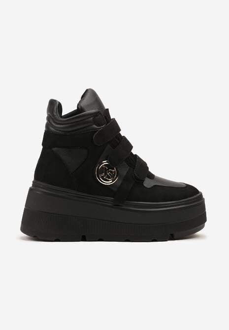 Czarne Botki Sneakersy Vices na Platformie w Stylu Y2K Gelira