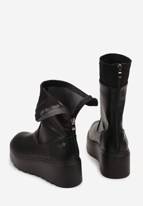 Czarne Botki Vices na Koturnie w Stylu Grunge Anarriva 7