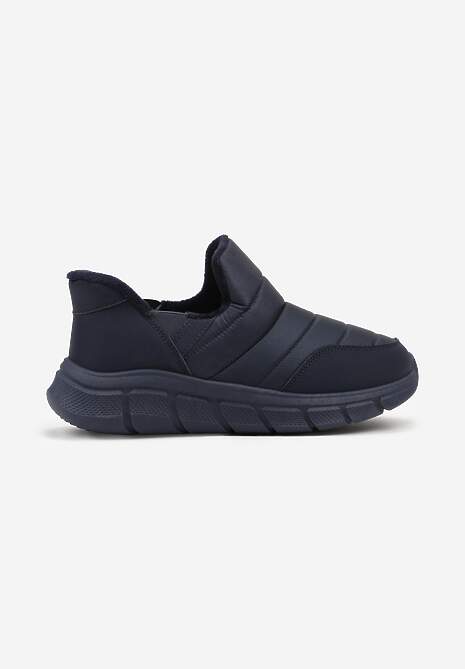 Niebieskie Sneakersy na Platformie z Tłoczeniem i Pikowaną Cholewką Vermina 4