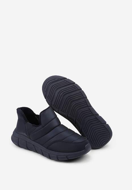 Niebieskie Sneakersy na Platformie z Tłoczeniem i Pikowaną Cholewką Vermina 7